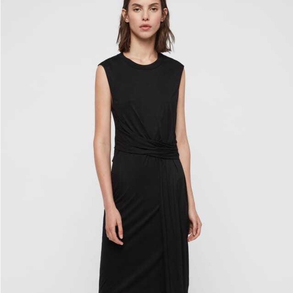 All Saints Black Midi Dress